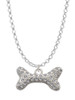 Large Clear Crystal Dog Bone Charm Necklace