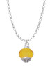12mm Faceted Yellow Glass Spinner Charm Necklace