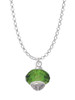 Green Faceted Glass Spinner Charm Necklace