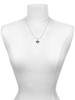 Green Faceted Glass Spinner Charm Necklace