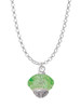 Lime Green Faceted Glass Spinner Charm Necklace