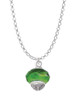 Green & Yellow Faceted Glass Spinner Charm Necklace
