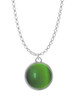 Round - Imitation Cat's Eye - Green - Charm Necklace