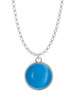 Round - Imitation Cat's Eye - Dark Teal - Charm Necklace