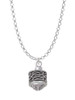Silver Tone Celtic Knot Band Spinner Charm Necklace