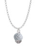3-D Enamel Volleyball Spinner Charm Necklace