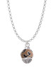Wide Cheetah Print Band Spinner Charm Necklace