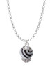 Wide Zebra Print Spinners Charm Necklace