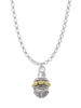 Large Gold Tone Bullets on Silver Tone Spinner Charm Necklace