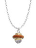 Translucent Brown Center Gold Tone Spinner Charm Necklace