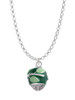 Lime Leaves on Green Band Spinner Charm Necklace