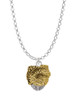 Snake Wrapped Around Spinner Gold Tone Spinner Charm Necklace