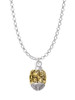 Fancy Geometric Pattern Gold Tone Spinner Charm Necklace