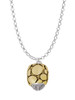 Flat Pebbles Gold Tone Spinner Charm Necklace