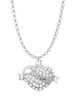 Sister Banner on Clear Crystal Heart Charm Necklace