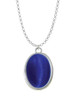 Oval - Imitation Cat's Eye - Blue - Charm Necklace