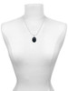 Oval - Imitation Cat's Eye - Black - Charm Necklace