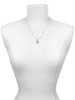 Raised Gold Tone Flowers with Clear Crystals on Barrel Gold Tone Spinner Charm Necklace