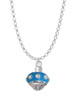 Hot Blue with Crystals Spinner Charm Necklace
