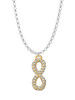 Crystal Gold Tone Infinity Sign Charm Necklace