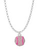 Small Sparkle Pink AB Softball Charm Necklace