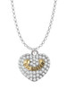 Gold Tone Big Sister Rock on Clear Crystal Heart Charm Necklace
