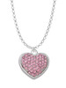 Large Rounded Light Pink Oktant Crystal Heart Charm Necklace