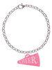 Acrylic 1.25" Hot Pink Cheer Megaphone Charm Bracelet