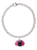 Resin Hot Pink & Black Ladybug Sweetie Charm Bracelet