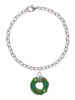 Green Resin Wreath with Crystals Charm Bracelet