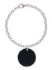 Acrylic 1 1/8" Disc Black Charm Bracelet