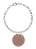 Acrylic 1 1/8" Disc Rose Gold Tone Charm Bracelet