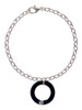 Acrylic 7/8" Ring with 4mm Crystal Black Charm Bracelet