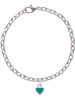 Mini Two Sided Teal Heart Charm Bracelet