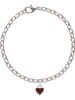 Mini Two Sided Maroon Heart Charm Bracelet