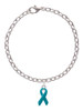 Teal Ribbon Charm Bracelet