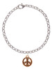 Beaded Rose Gold Tone Peace Sign Charm Bracelet