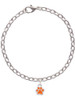 Mini Translucent Orange Paw Charm Bracelet
