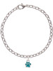 Mini Translucent Teal Paw Charm Bracelet