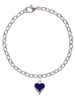 Small Long Purple Heart Charm Bracelet