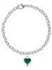 Small Long Green Heart Charm Bracelet