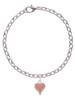 Small Long Pink Heart Charm Bracelet