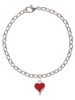 Small Long Red Heart Charm Bracelet