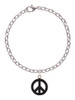 Acrylic Small Black Peace Sign Charm Bracelet