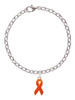 Orange Ribbon Charm Bracelet