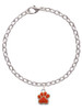 Small Orange Paw Charm Bracelet