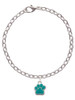 Small Teal Paw Charm Bracelet