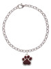 Large Maroon Paw Charm Bracelet