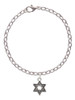 Star of David with Beaded Border Charm Bracelet
