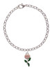 Pink Rose Flower Charm Bracelet